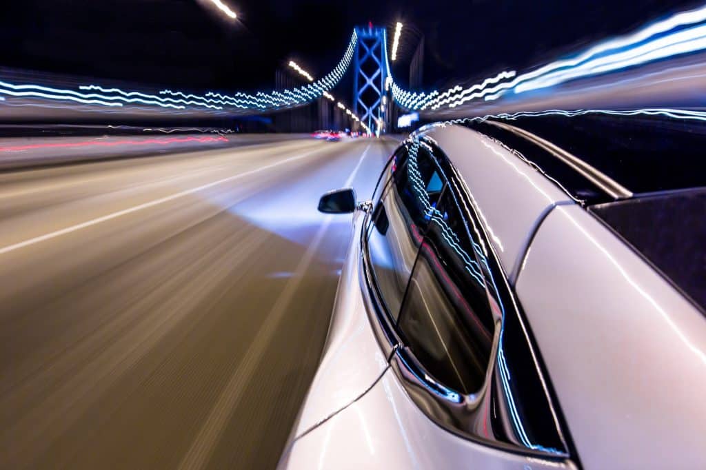 Driving a Tesla over the San Francisco Bay Bridge